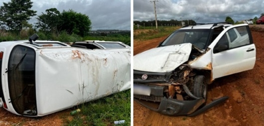 Mulher morre e outras três pessoas ficam feridas em batida entre kombi e picape