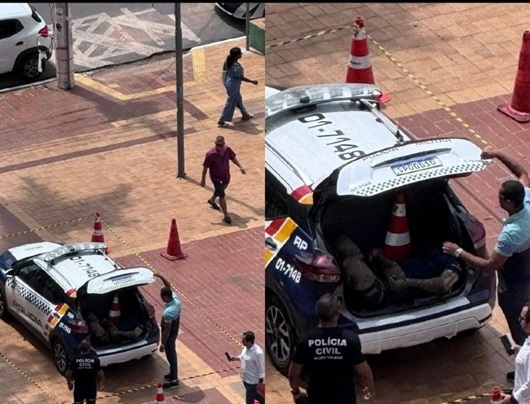 Polícia identifica homem que se trancou em porta-malas de viatura