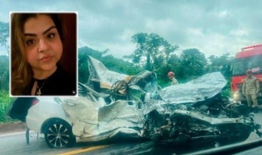 Médica morre presa às ferragens em batida envolvendo carro e carreta na BR-070