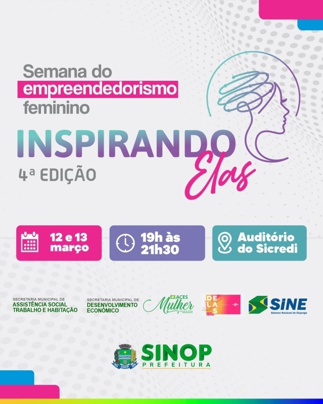 4ª edição do evento “Inspirando Elas” será realizada em comemoração ao Dia Internacional da Mulher