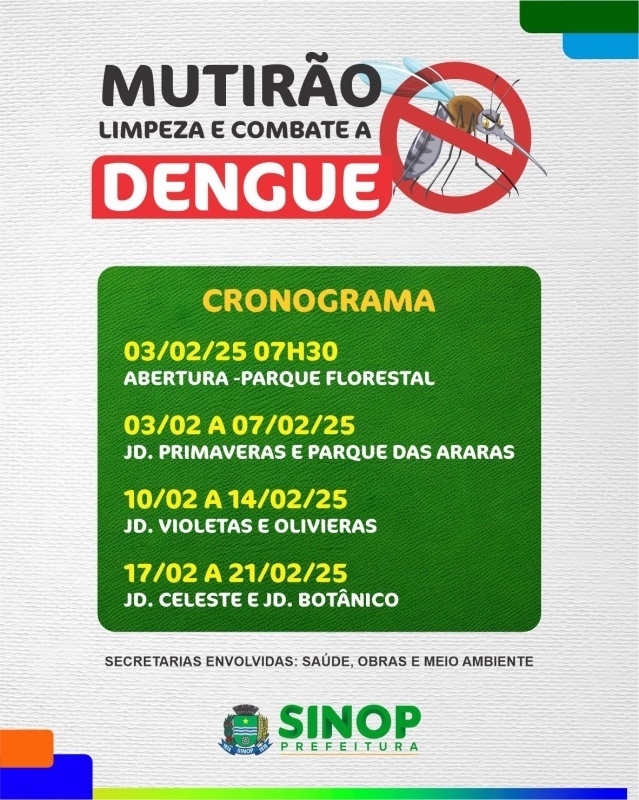 Prefeitura intensifica ações de combate à dengue e lança mutirão em conjunto com as secretarias