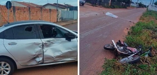 Motociclista morre após bater veículo em carro e ser arremessado sobre o asfalto