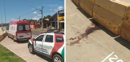 Motociclista fica em estado grave ao bater em bloco de concreto