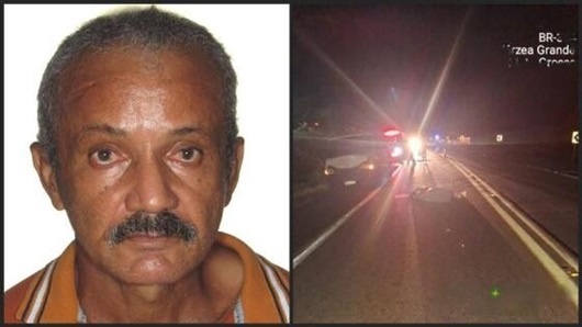 Homem morre atropelado ao andar no meio da pista de rodovia estadual