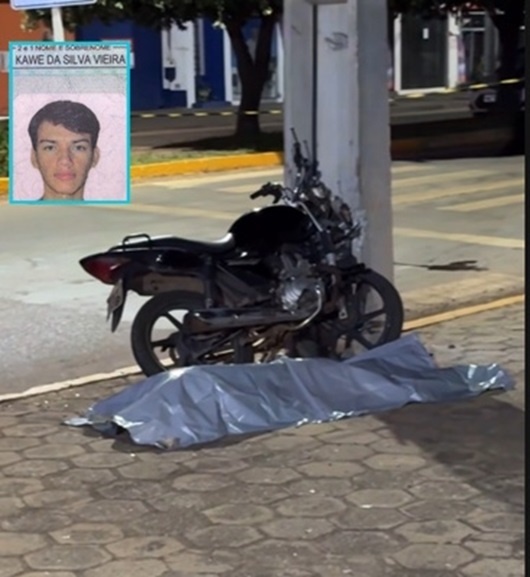 Jovem morre após colidir em poste na região central de Sinop