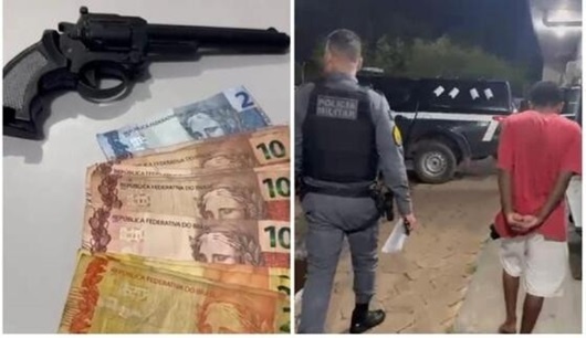 Com arma falsa, bandido assalta farmácia e toca terror