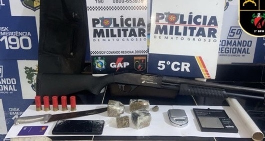 Trio de faccionados é preso com drogas, arma e munições em MT