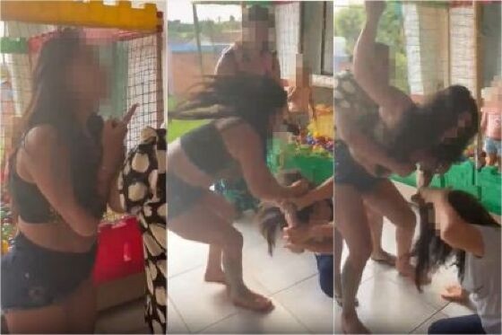 Mãe de aluna dá surra em diretora de creche em MT