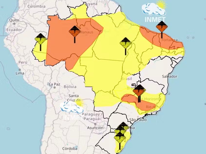 Terça-feira será de chuvas intensas em todo país; veja previsão completa
