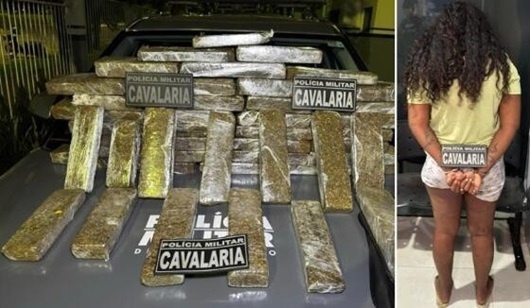 Cavalaria da PM prende mulher de 20 anos com quase 50kg de maconha