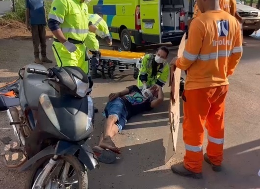 Colisão entre motos deixa homem ferido em Sinop
