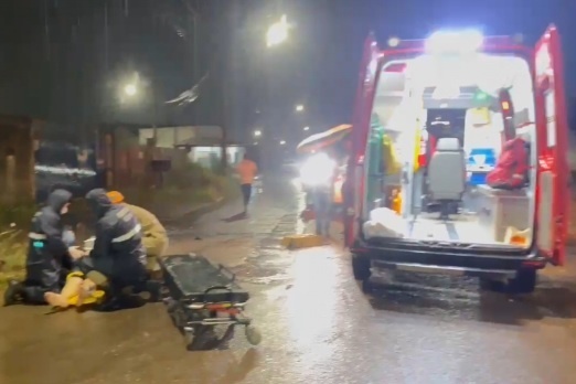 Motociclista é socorrido com suspeita de fratura em Sinop