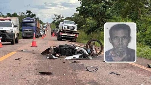 Piloto sem CNH morre em batida com caminhão em rodovia federal de MT
