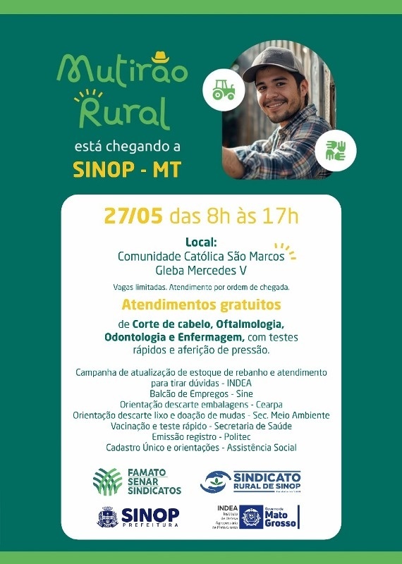 Mutirão Rural leva serviços gratuitos à Comunidade Gleba Mercedes 5