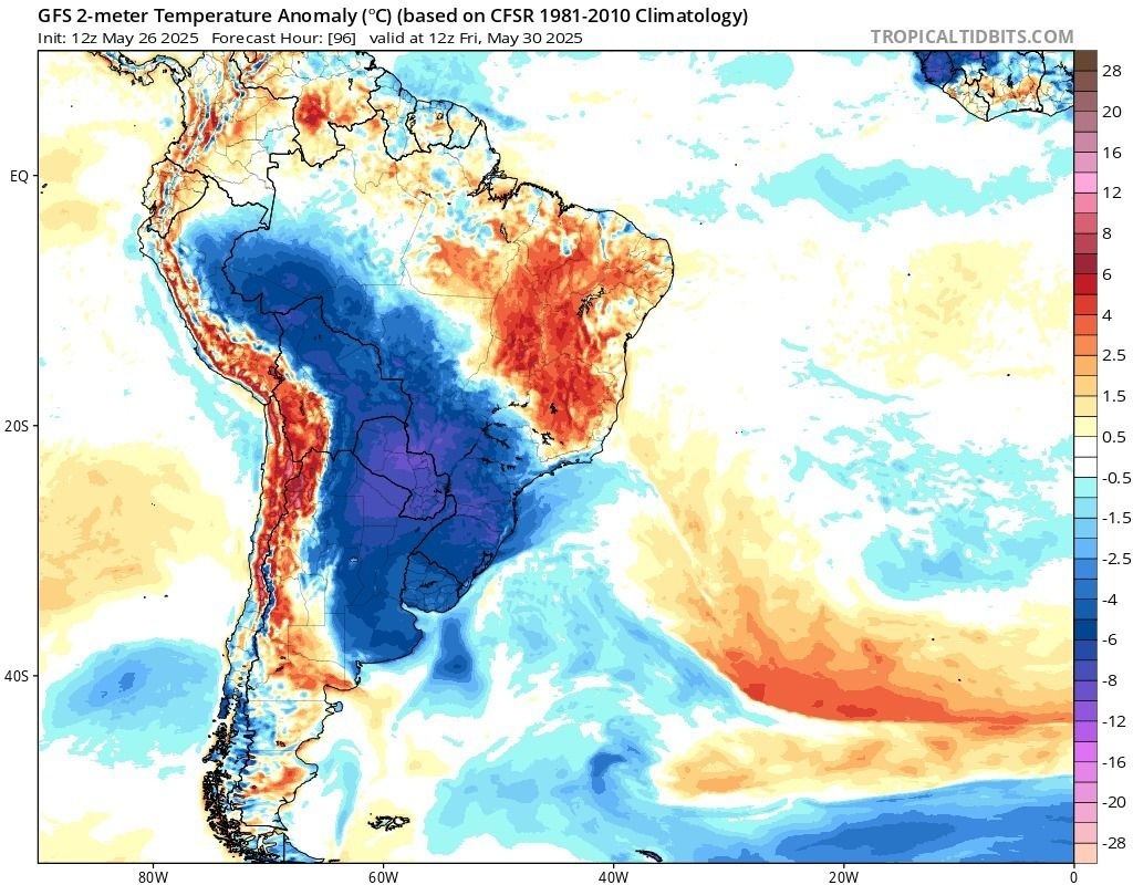 Frente fria deve provocar chuvas intensas, com raios e rajadas de vento