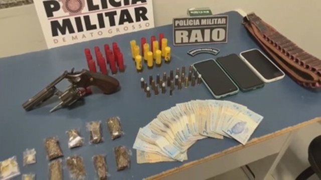 Três suspeitos são presos com drogas, armas e dinheiro em Sinop