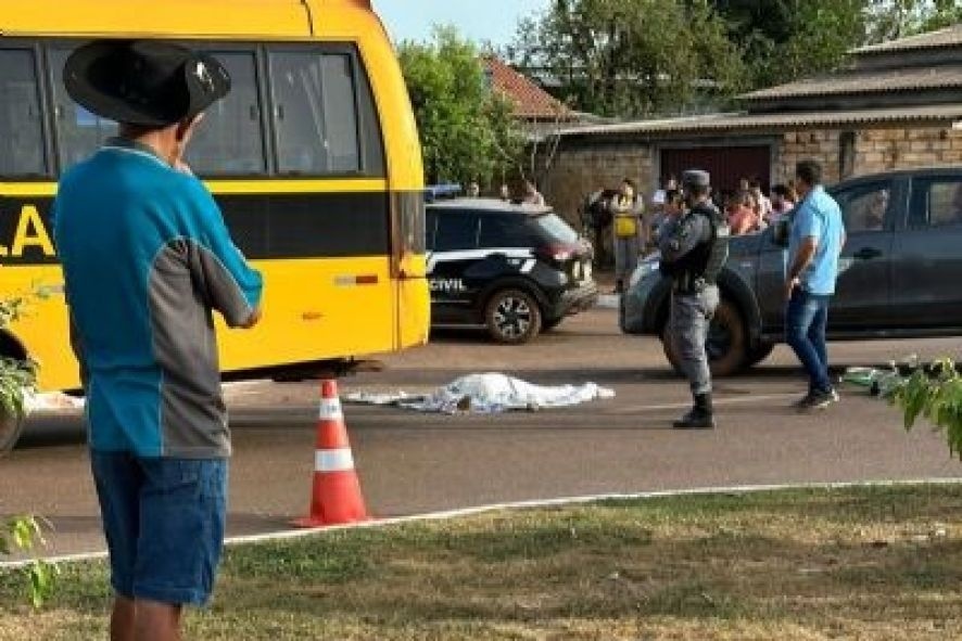 Criança de seis anos morre atropelada por ônibus escolar em MT