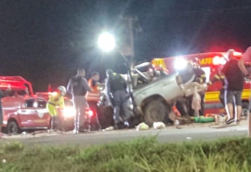 Mulher ferida em colisão na BR-163 morre no hospital; marido morreu no local