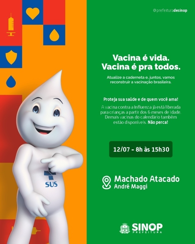 Saúde realiza ações itinerantes de vacinação nesta sexta, sábado e domingo; veja locais e horário