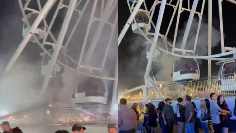 Problema técnico causa princípio de incêndio em roda-gigante na ExpoAgro e gera pânico em Cuiabá
