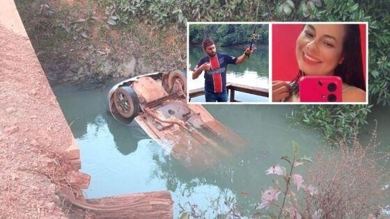 Casal, adolescente e criança de 3 anos morrem após carro cair em rio em MT