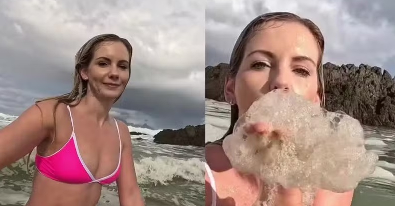 Influencer descobre ter nadado em dejetos de esgoto após alerta: 'Essa espuma é cocô!'
