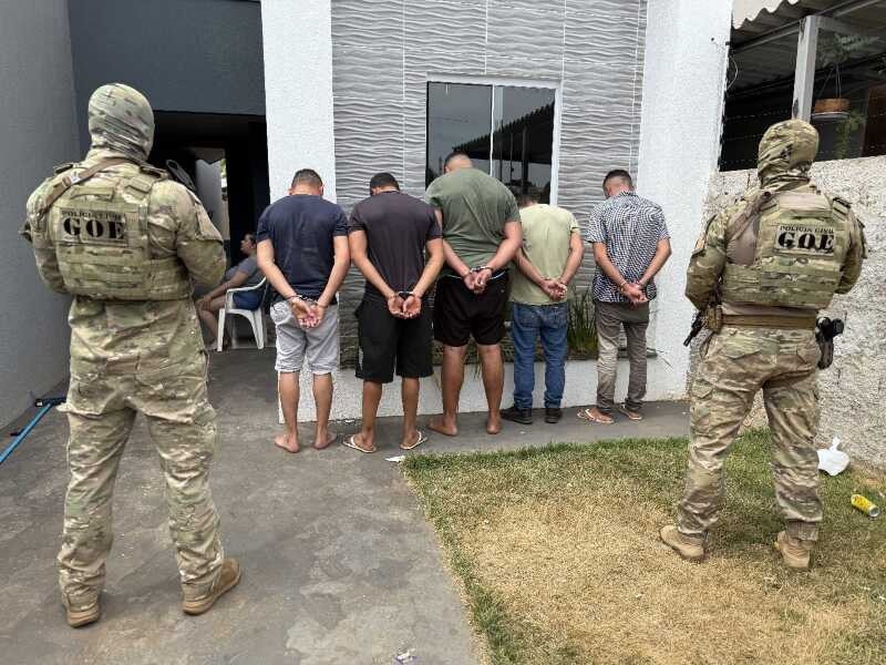 Imagens da prisao de Bando que assaltou banco em Brasnorte