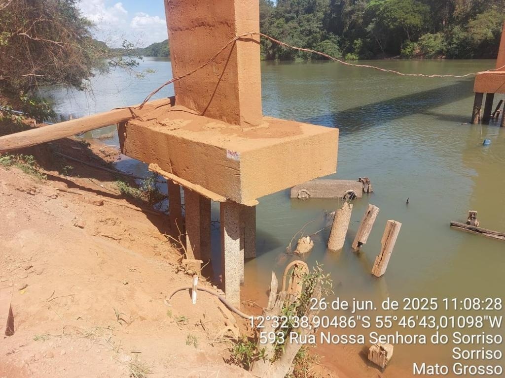 Trânsito na MT-560 terá desvio devido a interdição em ponte sobre o Teles Pires