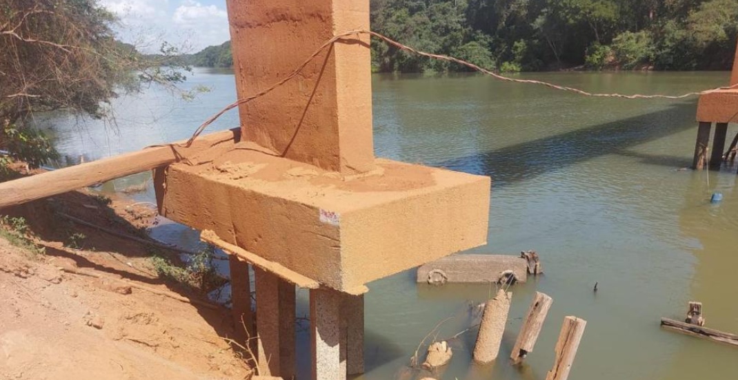 Sinfra alerta que ponte interditada no Rio Teles Pires em Sorriso pode cair