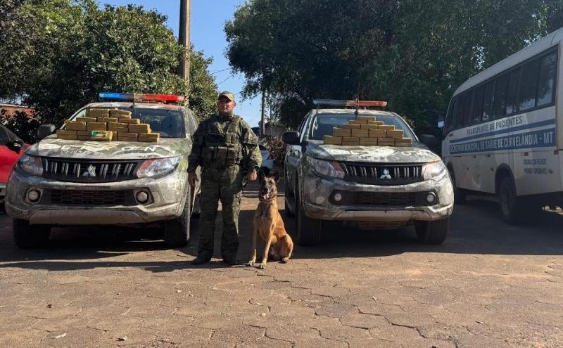 50 kg de cocaína são achados em veículo da saúde de cidade do interior