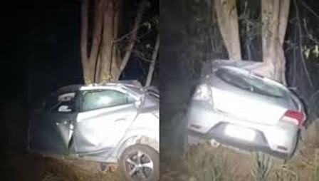 Professor da rede estadual e mulher morrem após carro bater em árvore em rodovia de MT