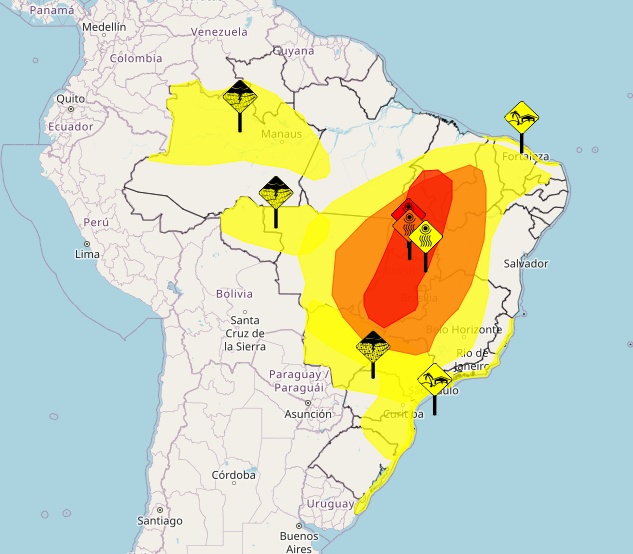 Inmet emite cinco alertas meteorológicos para Mato Grosso