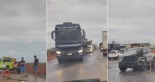 Ram e caminhão se envolvem em colisão na BR-163