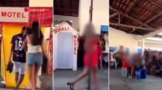 Alunos montam 'motel' e simulam atos sexuais em gincana escolar