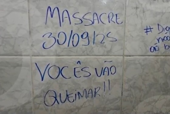 Pichação com ameaça de massacre mobiliza polícia em escola de MT