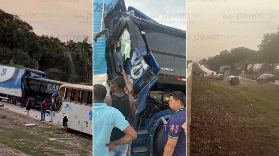 Colisão envolvendo três carretas resulta em morte e bloqueio da BR-364