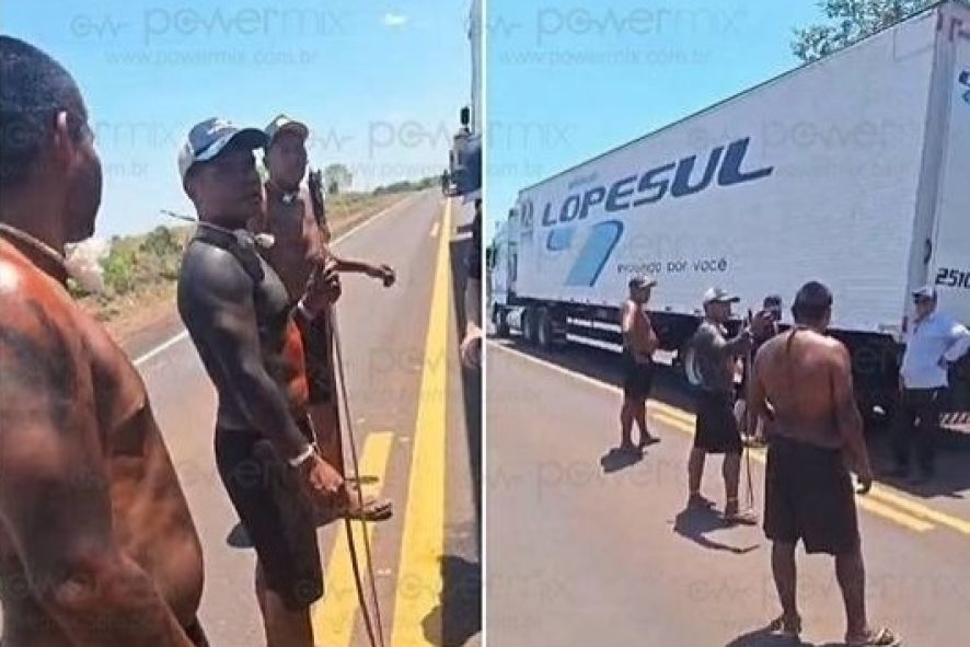 Indígenas bloqueiam rodovia e cobram R$ 100 após atropelamento