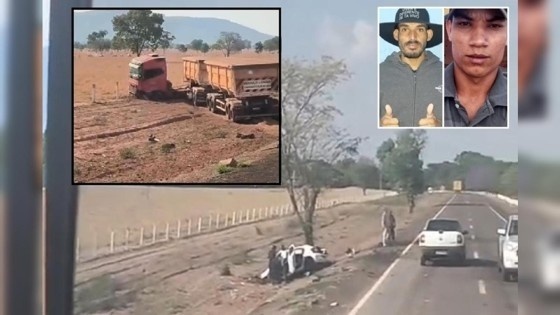 Batida entre carreta e Gol mata dois homens em rodovia de MT