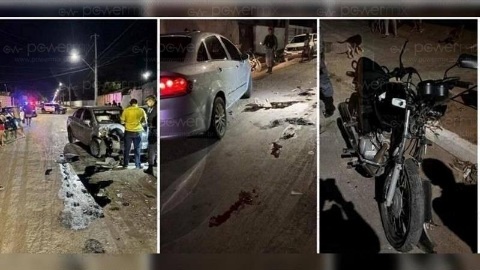 Motociclista fica gravemente ferido após colisão frontal com carro