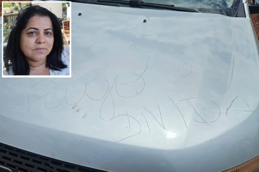 Mulher é assassinada e criminoso deixa mensagem no carro