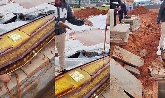 Filha expõe descaso em cemitério durante enterro materno em MT