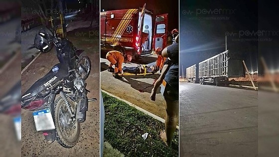 Motociclista fica gravemente ferido após colidir contra traseira de carreta estacionada