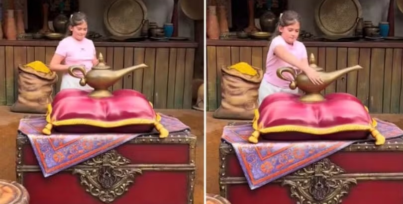 Menina com câncer terminal emociona com pedido a gênio da lâmpada mágica na Disney