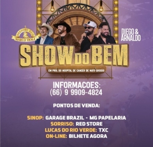 Prefeitura e Refeccs promovem Show do Bem para arrecadar fundos para o HC de MT