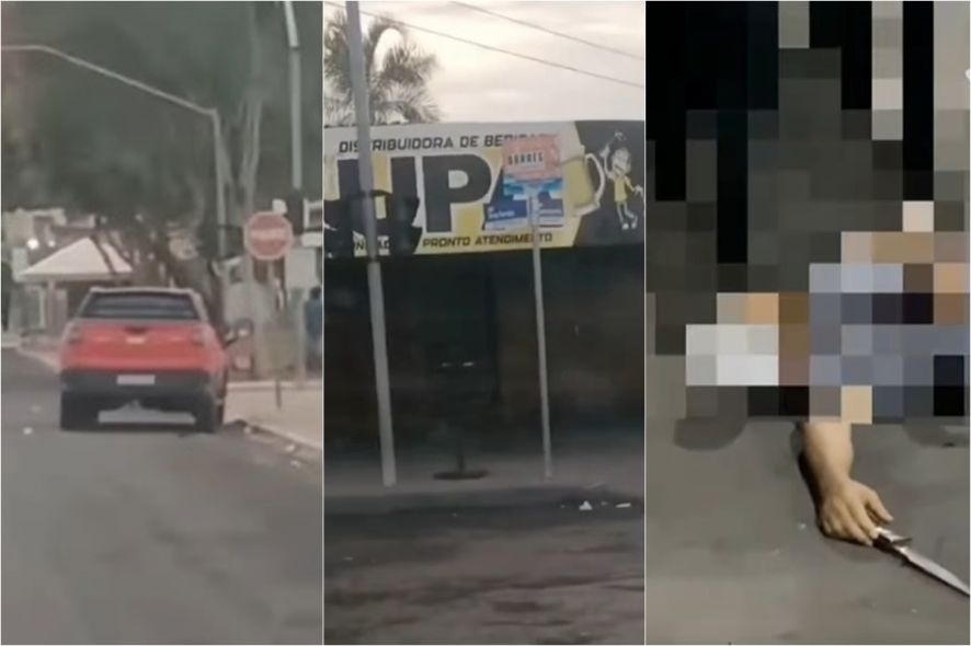 Homens trocam tiros e facadas em distribuidora e morrem em MT