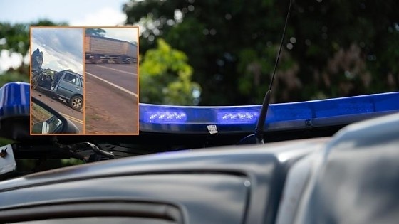 Acidente entre carro e carreta deixa motorista de 28 anos morto