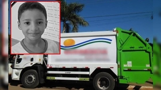 Menino de 7 anos morre atropelado por caminhão de lixo em MT