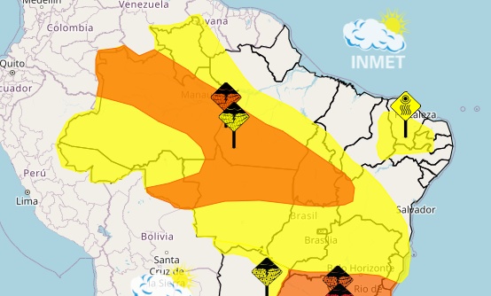 Mato Grosso tem dois alertas de chuva intensa nesta semana