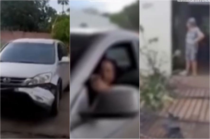 Mulher usa carro para destruir loja do ex e casa da ex-sogra em MT