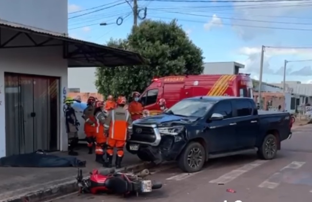 Jovem de 18 anos morre em acidente entre moto e caminhonete em Sinop